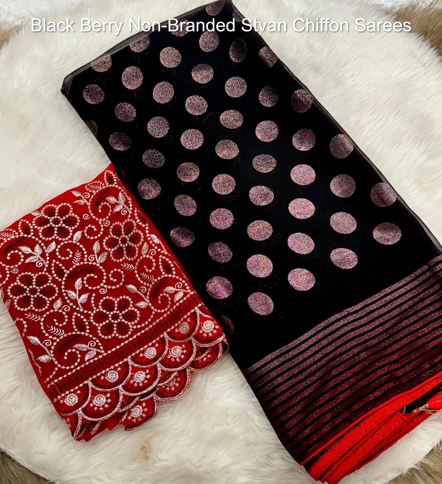 Black Berry Non-Branded Stvan Chiffon Sarees