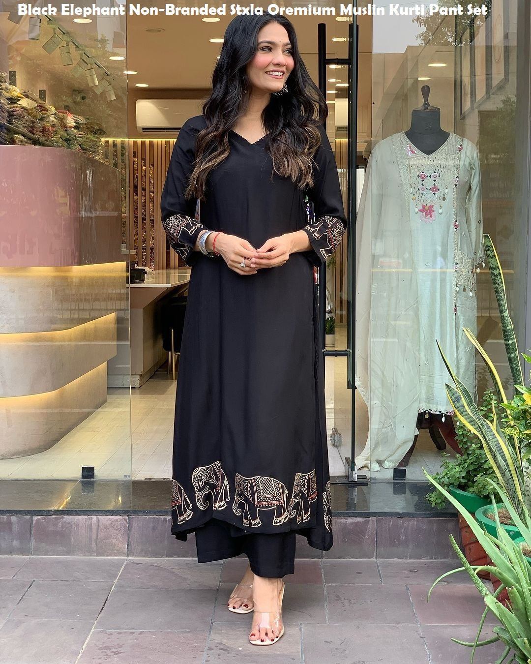 Black Elephant Non-Branded Stxla Oremium Muslin Kurti Pant Set