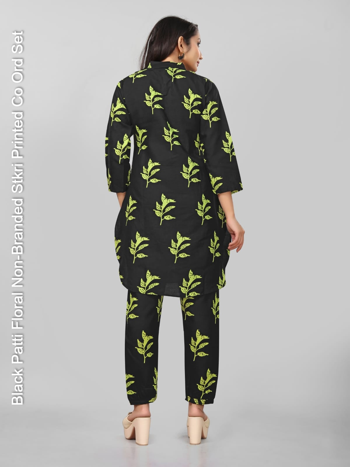 Black Patti Floral Non-Branded Stkri Printed Co Ord Set