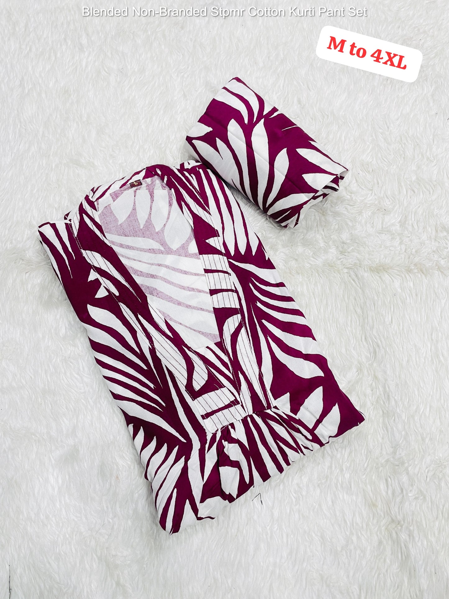 Blended Non-Branded Stpmr Cotton Kurti Pant Set