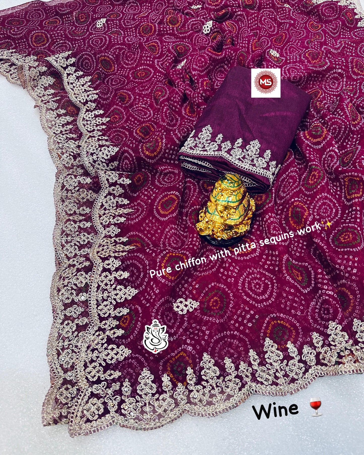 Blooming Chiffon Non-Branded Stmsb Sequence Work Sarees