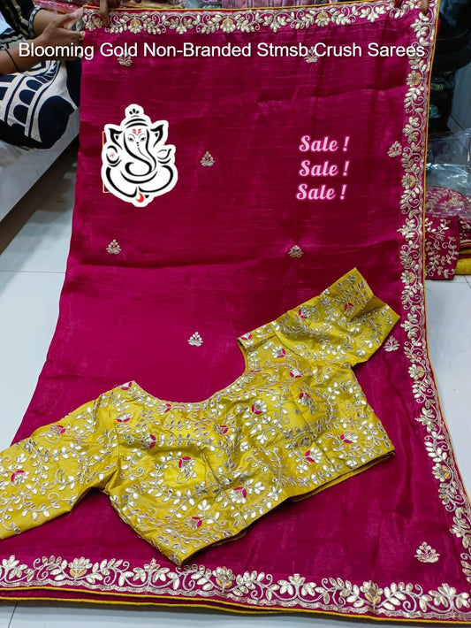 Blooming Gold Non-Branded Stmsb Crush Sarees