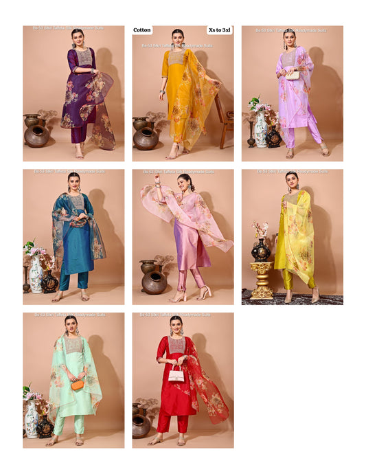 Bs-53 Stkri Taffeta Silk Readymade Suits