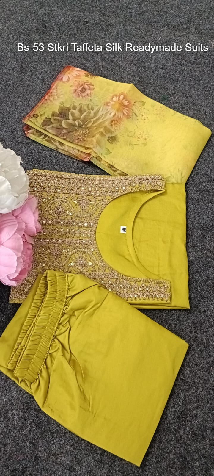 Bs-53 Stkri Taffeta Silk Readymade Suits