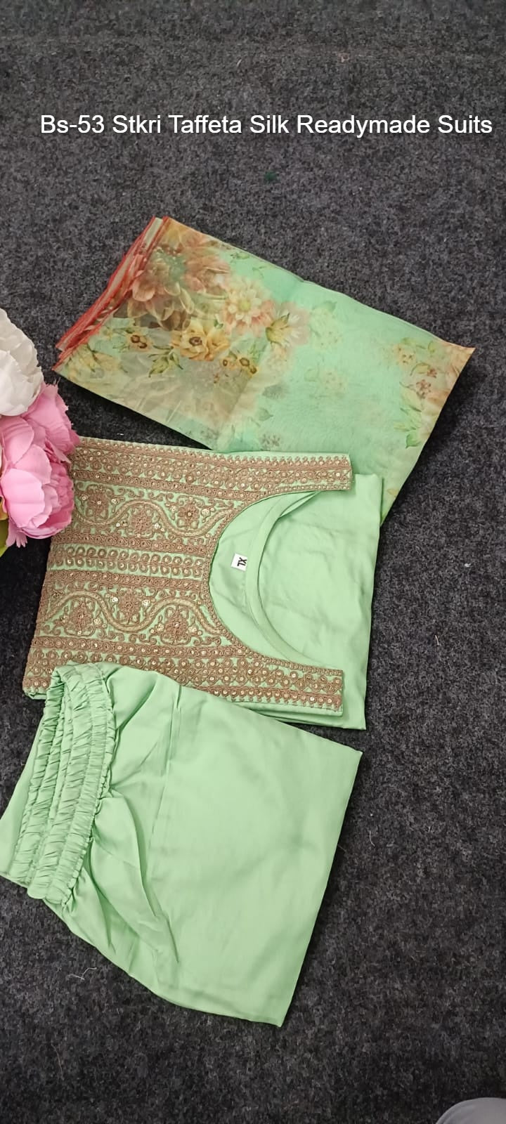 Bs-53 Stkri Taffeta Silk Readymade Suits