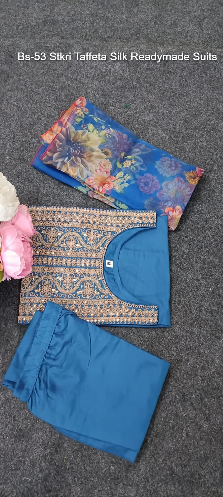 Bs-53 Stkri Taffeta Silk Readymade Suits