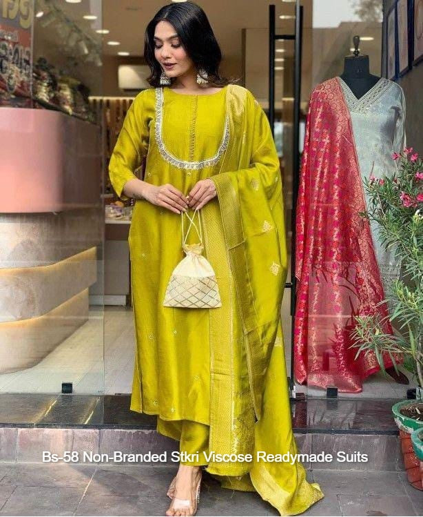 Bs-58 Non-Branded Stkri Viscose Readymade Suits