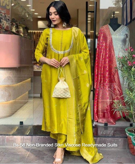 Bs-58 Non-Branded Stkri Viscose Readymade Suits
