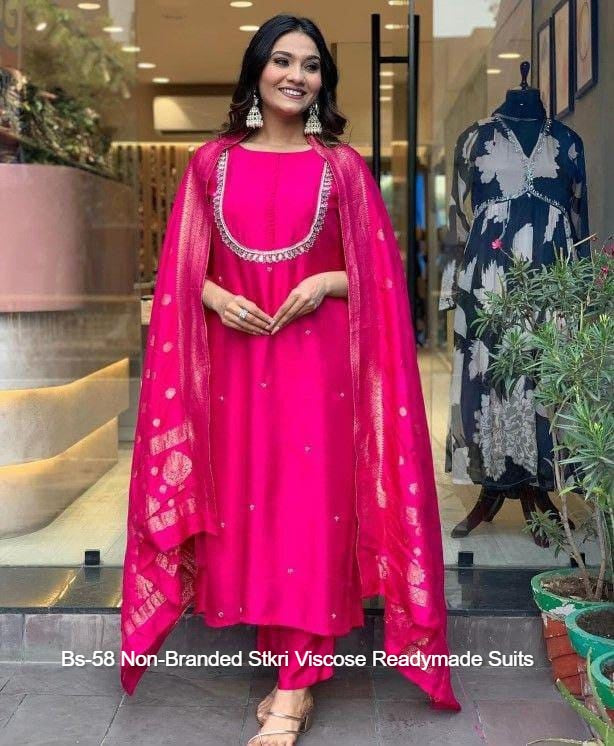 Bs-58 Non-Branded Stkri Viscose Readymade Suits
