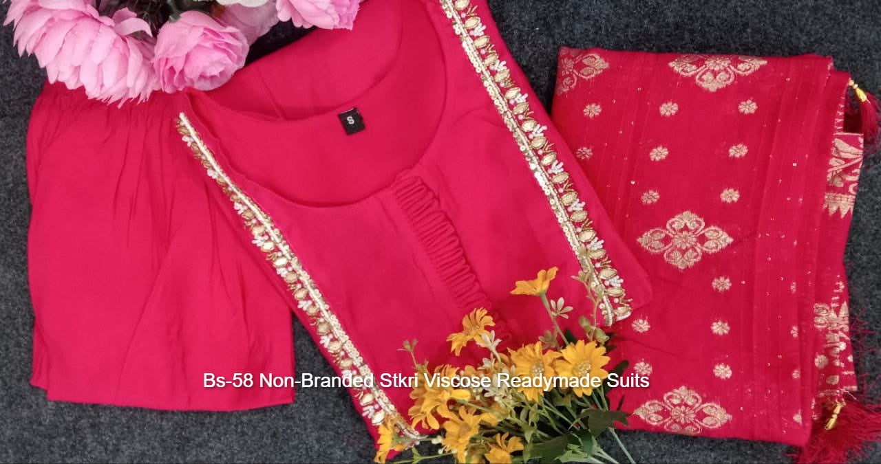 Bs-58 Non-Branded Stkri Viscose Readymade Suits
