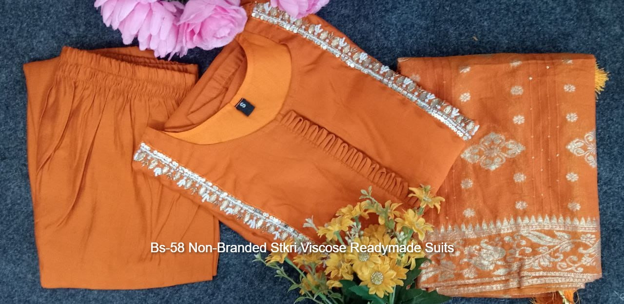 Bs-58 Non-Branded Stkri Viscose Readymade Suits