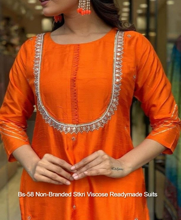Bs-58 Non-Branded Stkri Viscose Readymade Suits