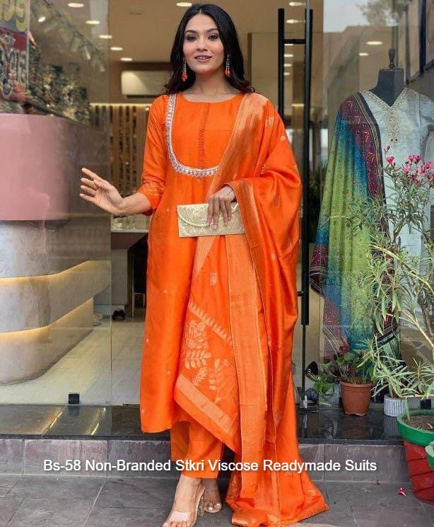 Bs-58 Non-Branded Stkri Viscose Readymade Suits