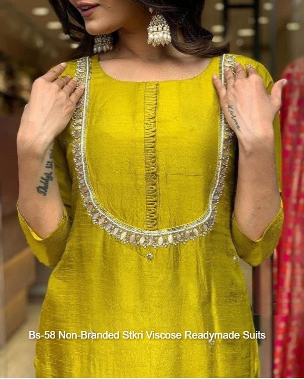 Bs-58 Non-Branded Stkri Viscose Readymade Suits