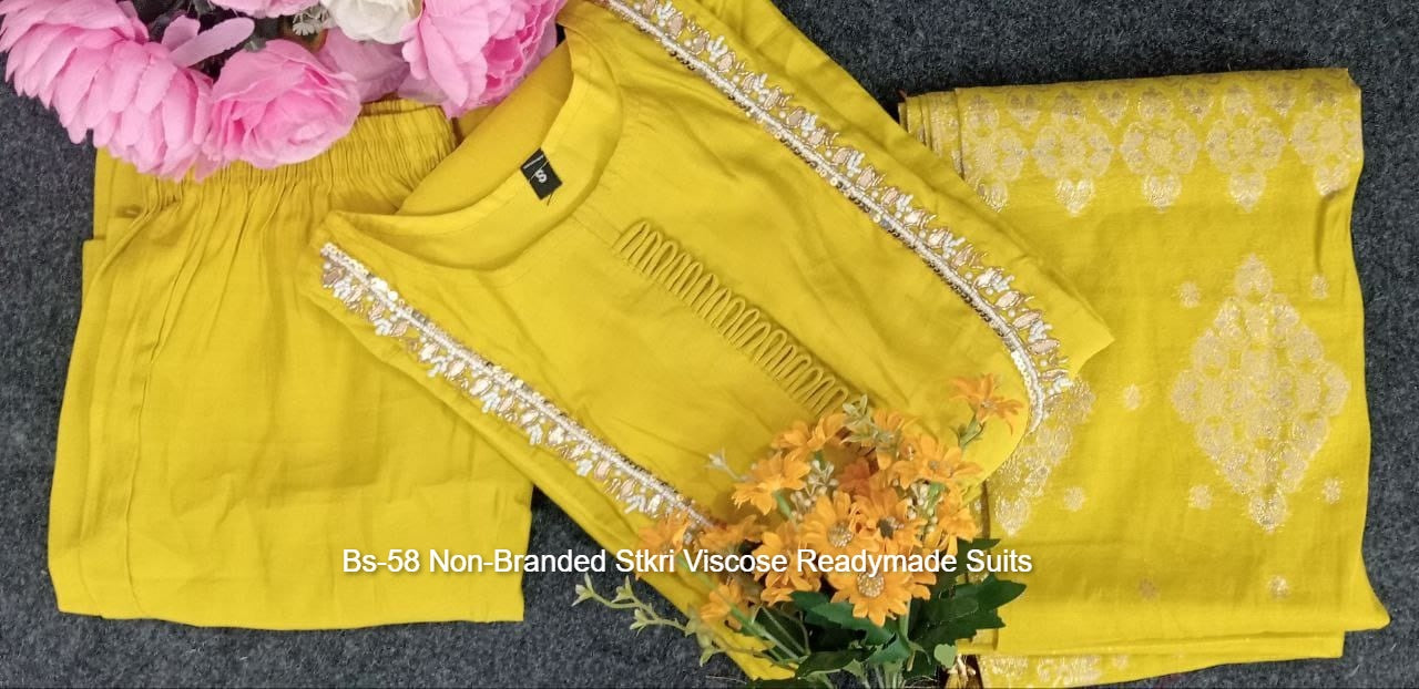 Bs-58 Non-Branded Stkri Viscose Readymade Suits