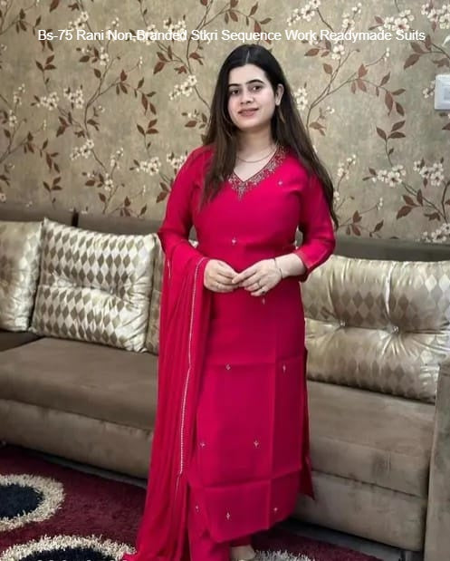 Bs-75 Rani Non-Branded Stkri Sequence Work Readymade Suits