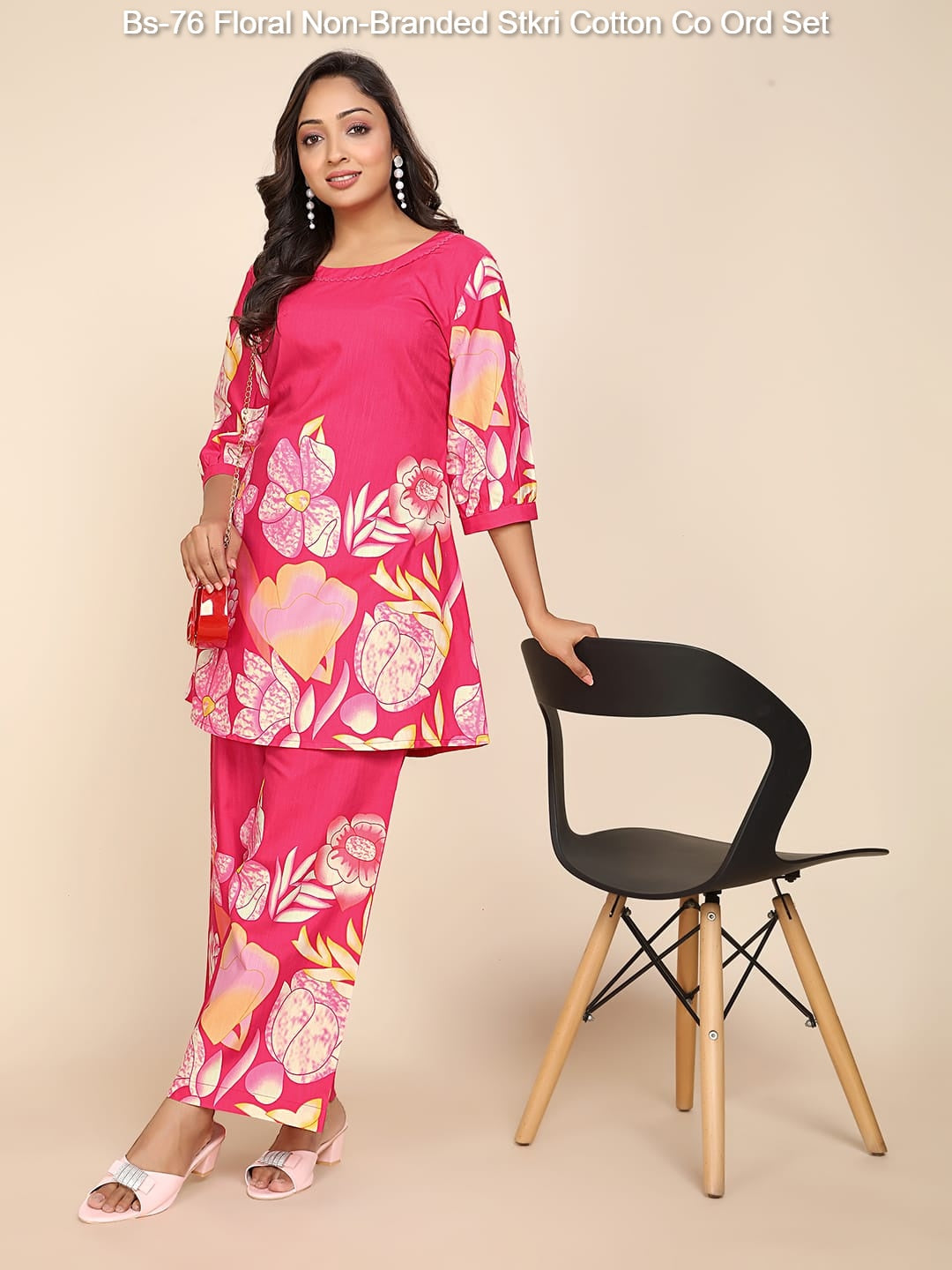 Bs-76 Floral Non-Branded Stkri Cotton Co Ord Set