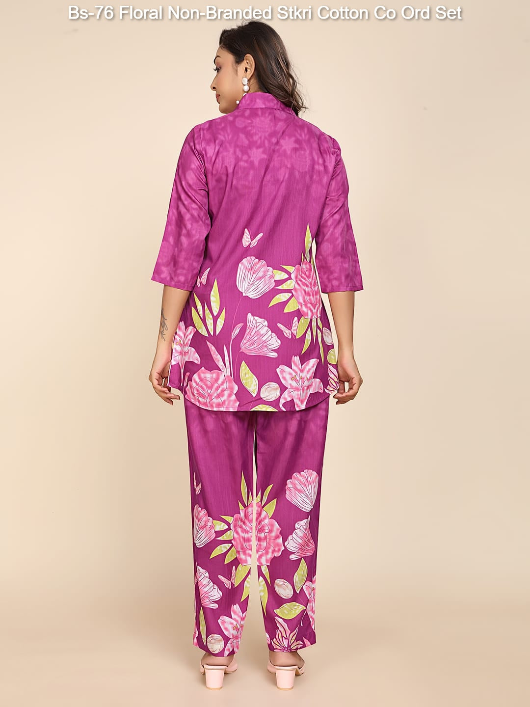 Bs-76 Floral Non-Branded Stkri Cotton Co Ord Set