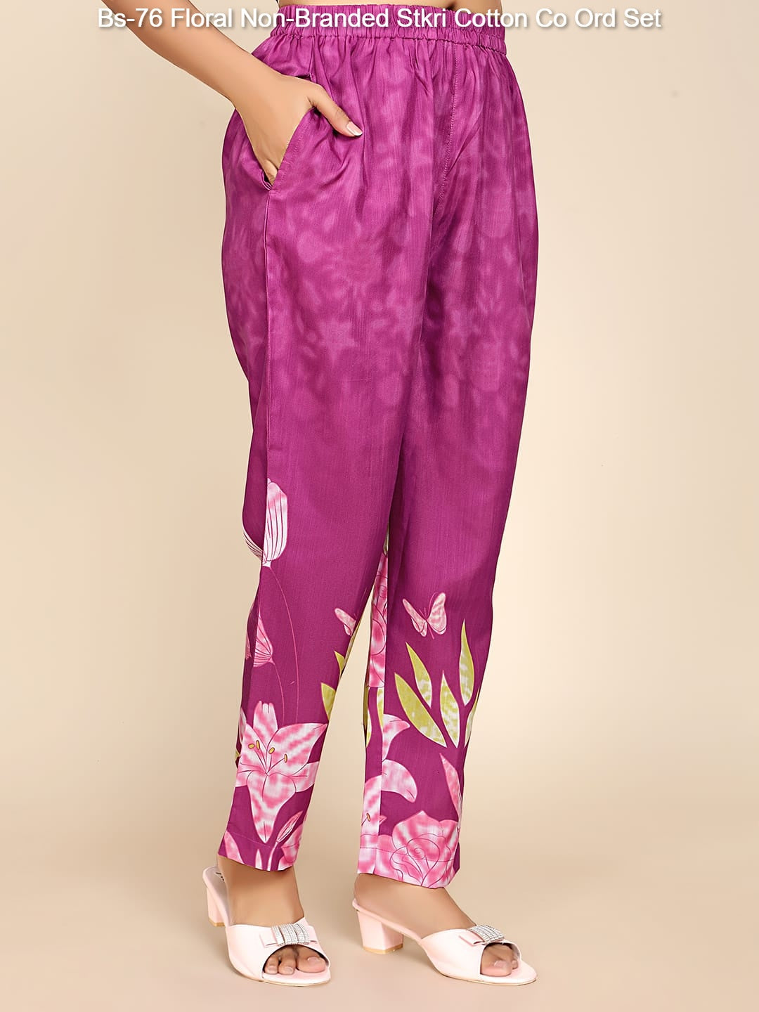 Bs-76 Floral Non-Branded Stkri Cotton Co Ord Set