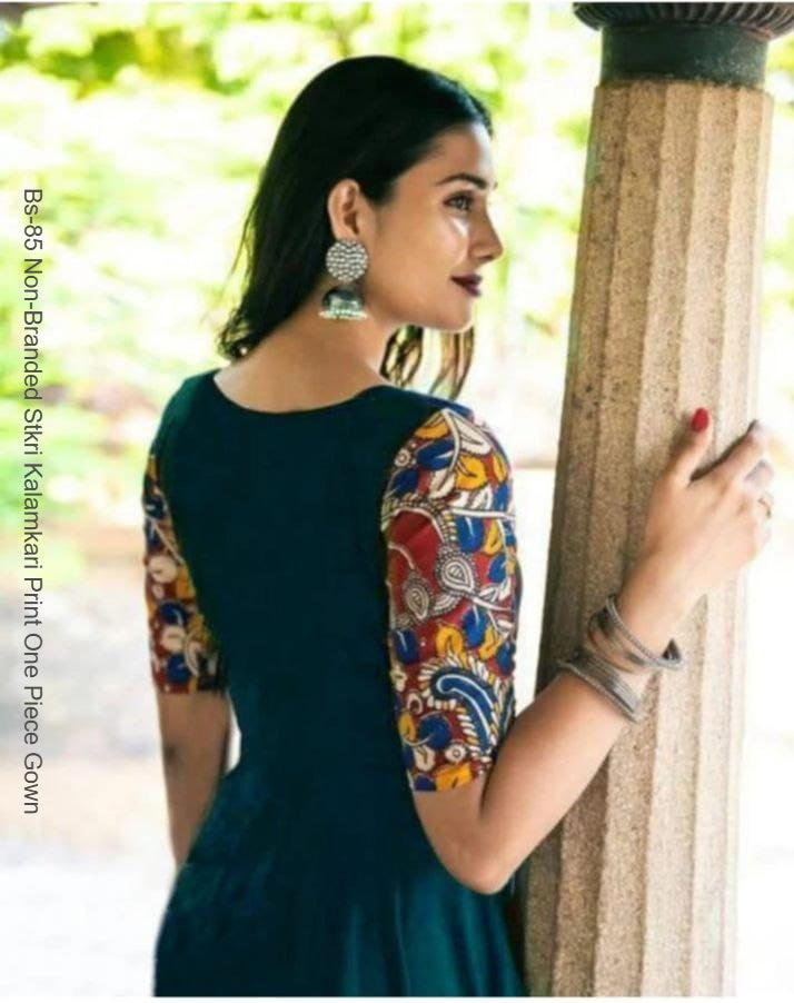Bs-85 Non-Branded Stkri Kalamkari Print One Piece Gown