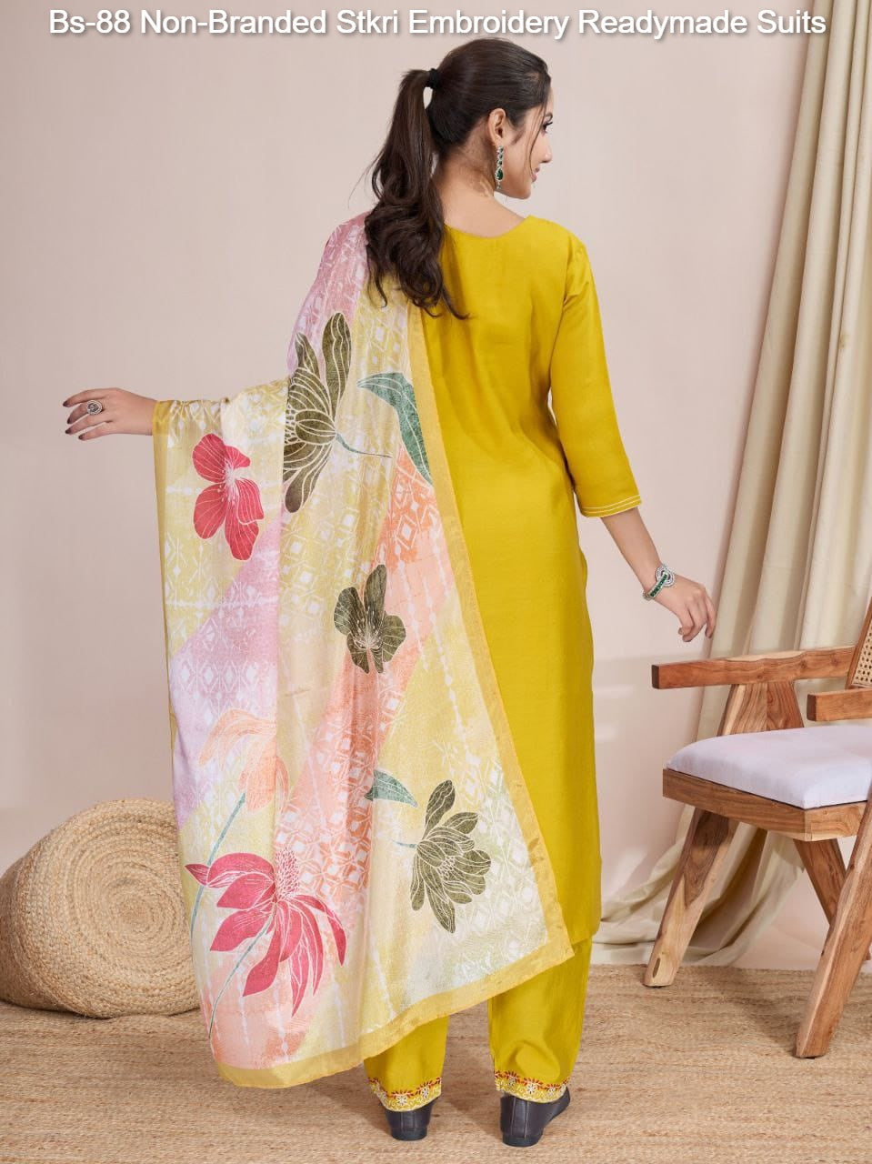 Bs-88 Non-Branded Stkri Embroidery Readymade Suits