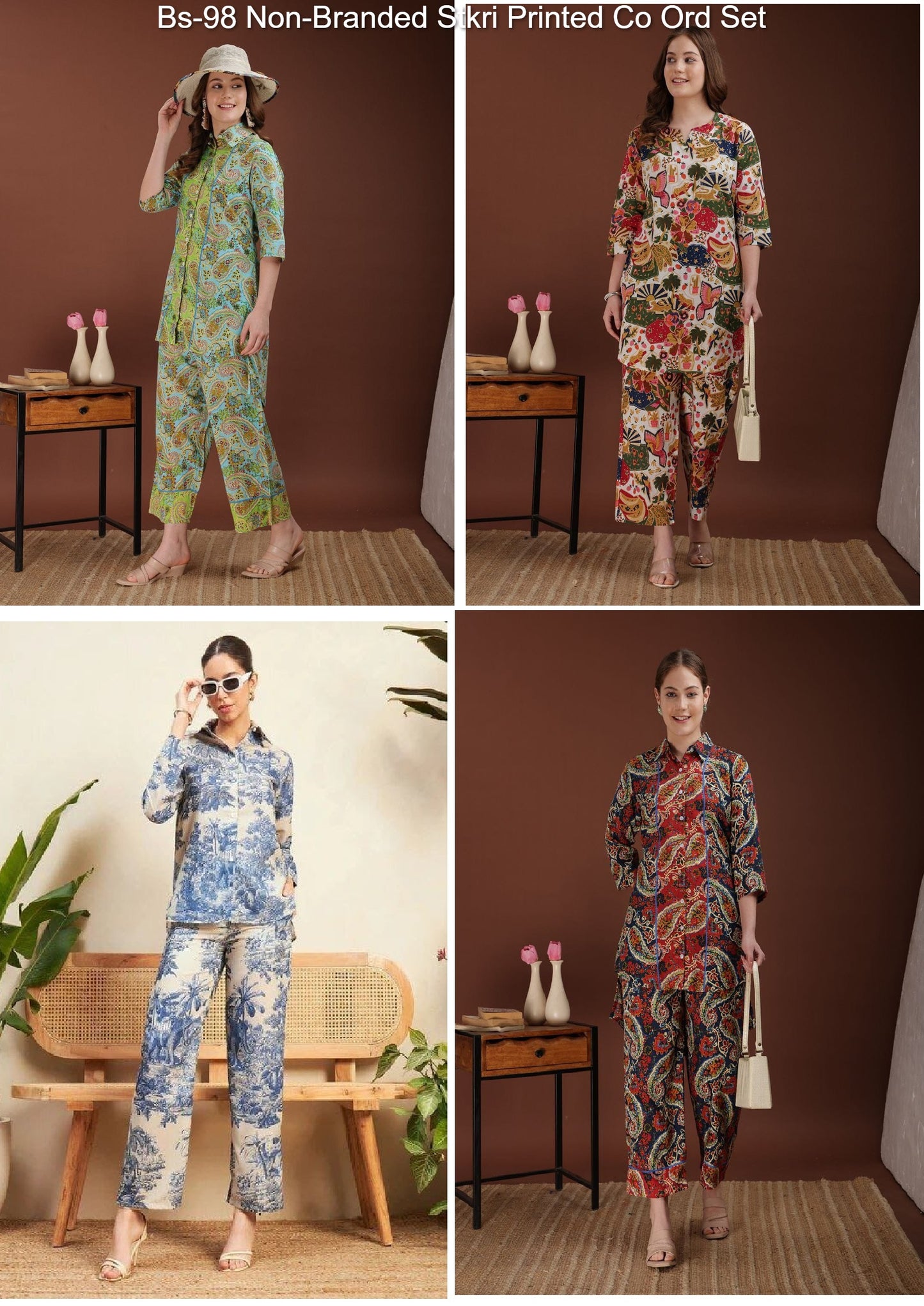 Bs-98 Non-Branded Stkri Printed Co Ord Set