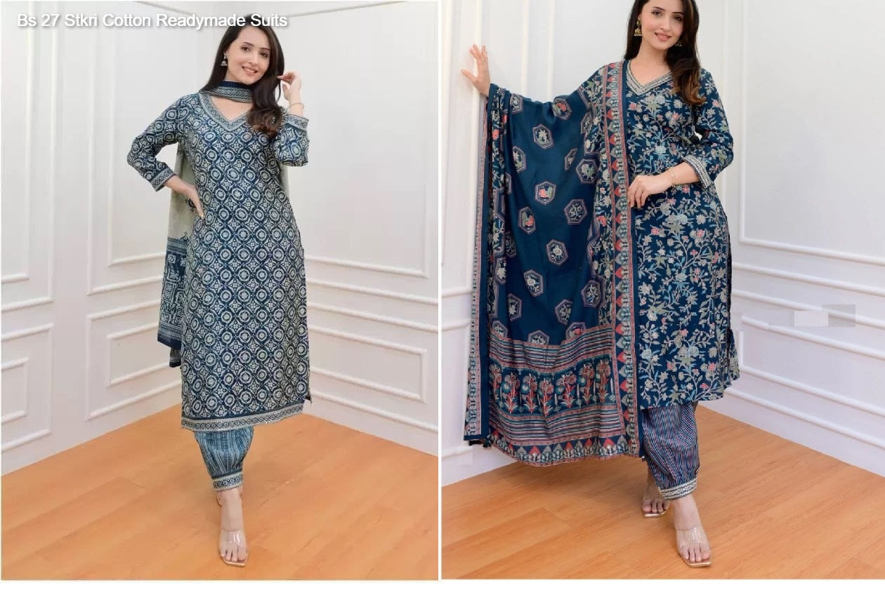 Bs 27 Stkri Cotton Readymade Suits