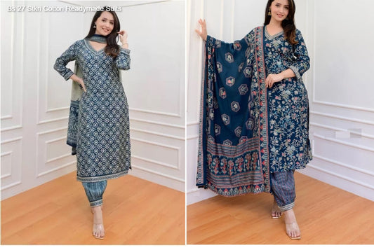 Bs 27 Stkri Cotton Readymade Suits