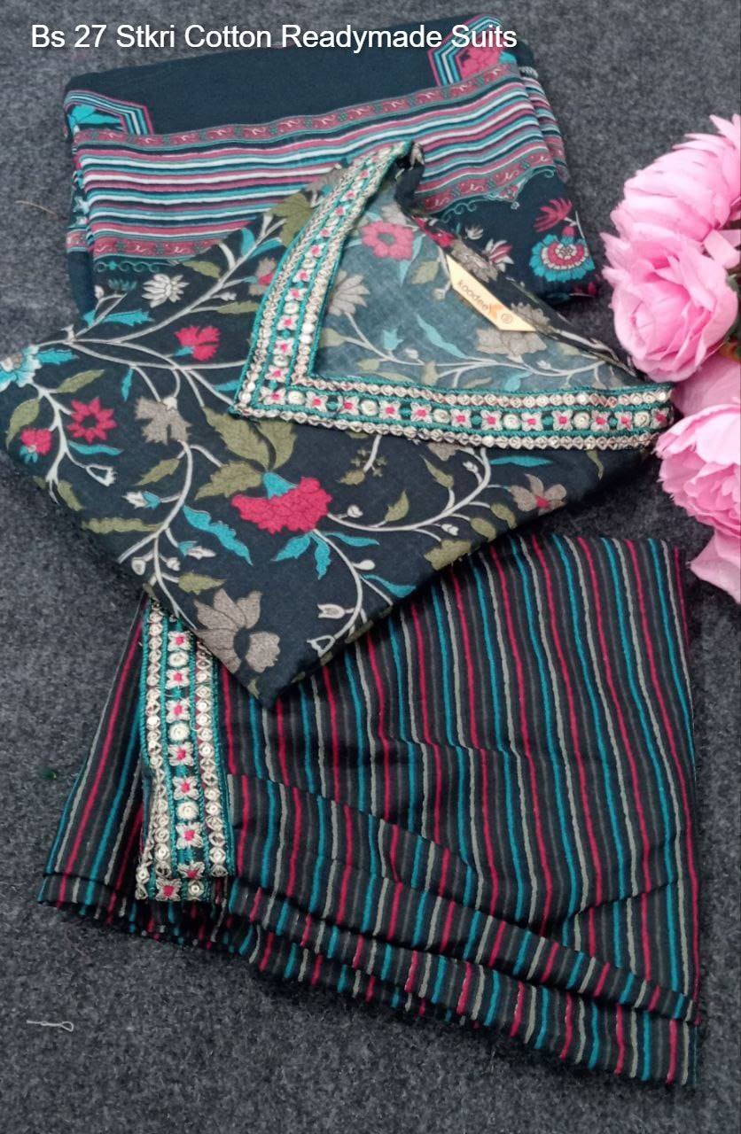 Bs 27 Stkri Cotton Readymade Suits