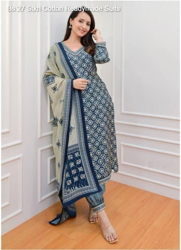 Bs 27 Stkri Cotton Readymade Suits