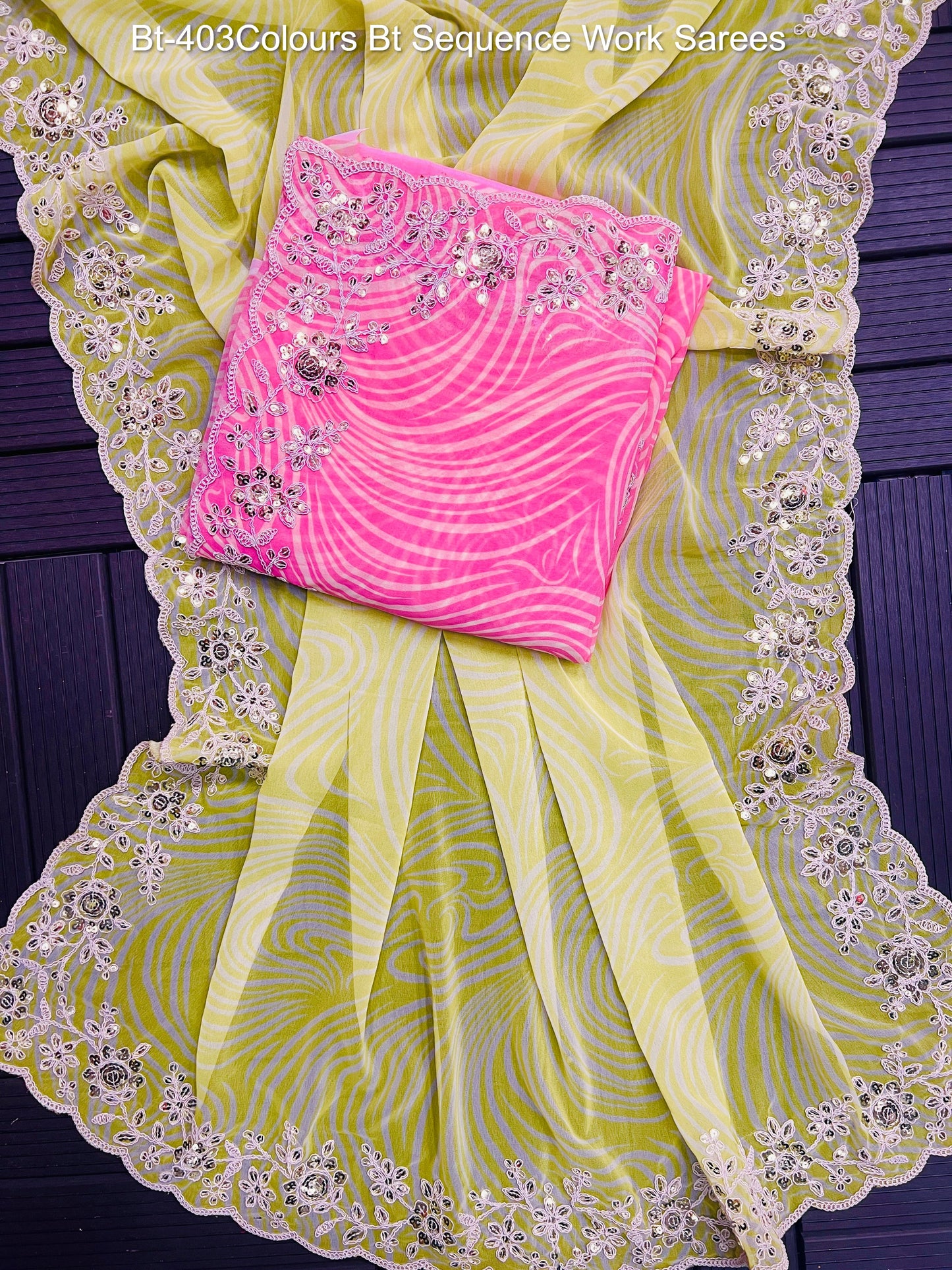 Bt-403Colours Bt Sequence Work Sarees