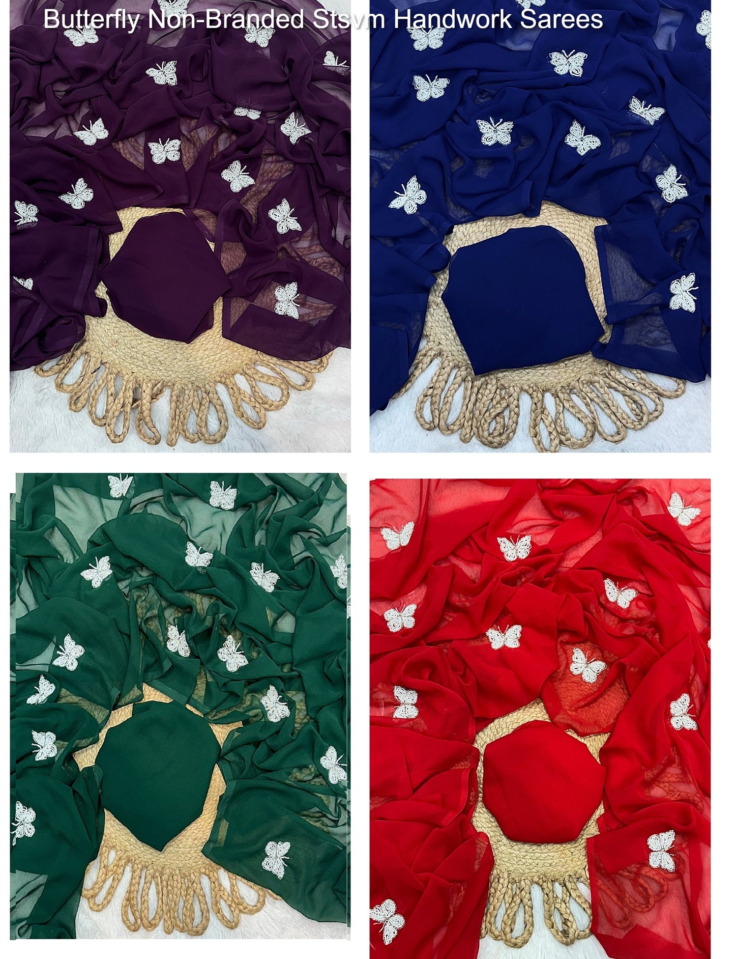 Butterfly Non-Branded Stsvm Handwork Sarees