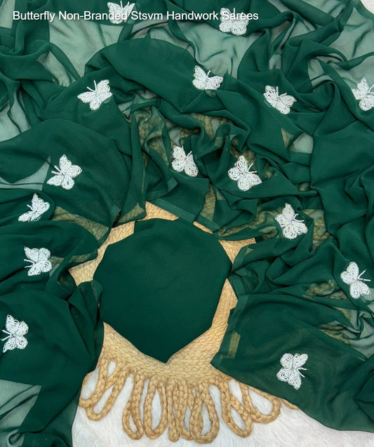 Butterfly Non-Branded Stsvm Handwork Sarees