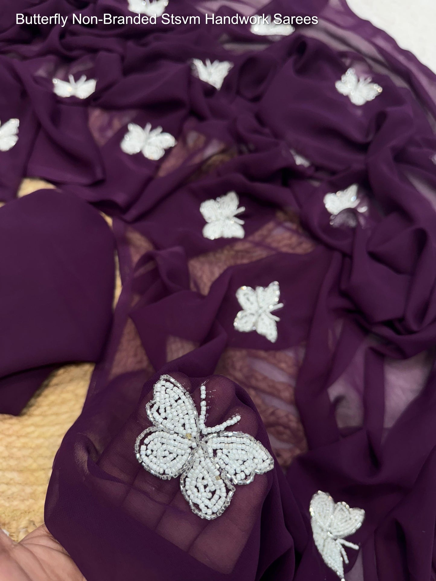 Butterfly Non-Branded Stsvm Handwork Sarees