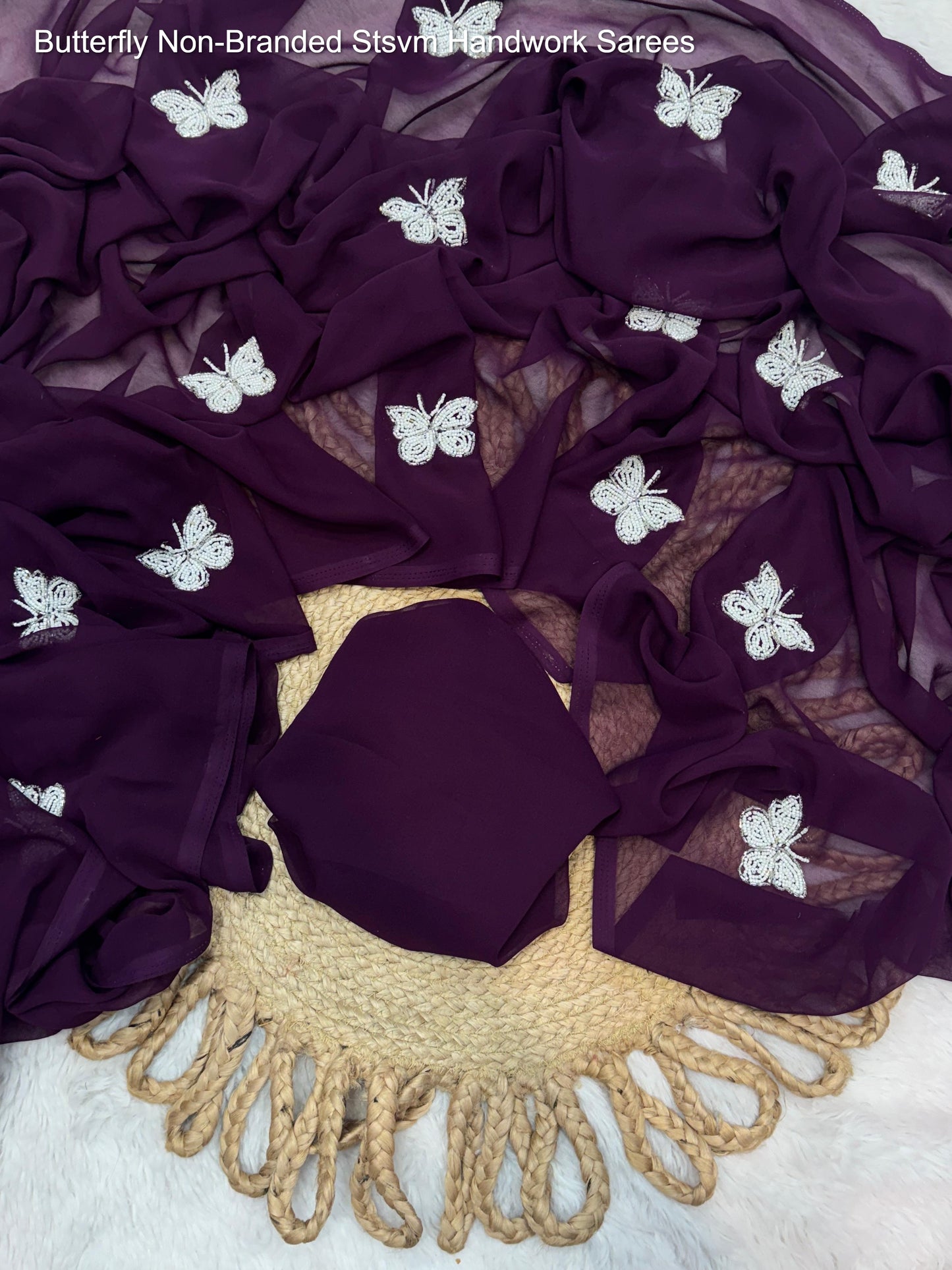 Butterfly Non-Branded Stsvm Handwork Sarees