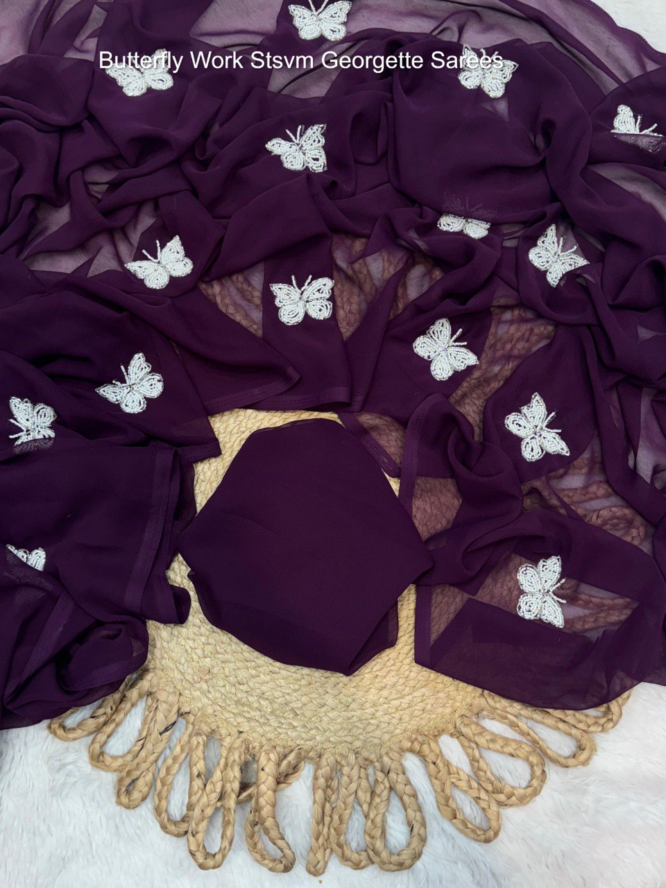 Butterfly Work Stsvm Georgette Sarees