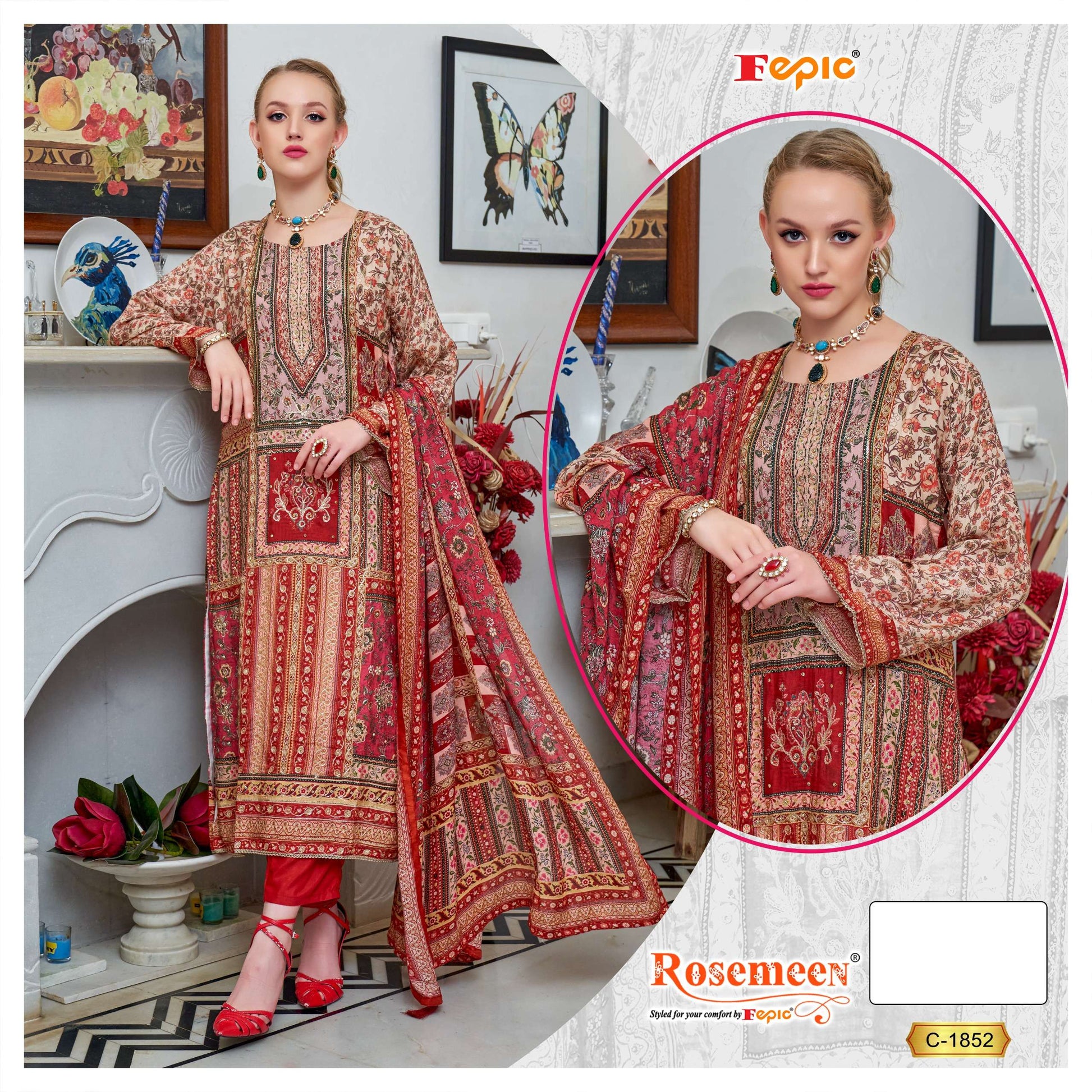 C-1852 Rosemeen Fepic Printed Pakistani Salwar Suits
