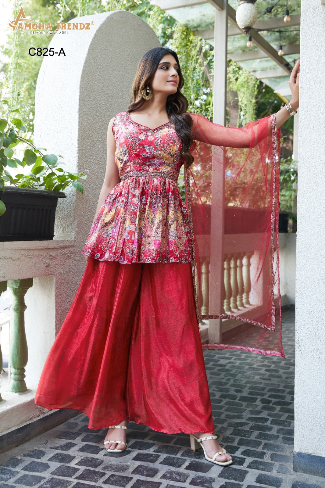 C825A Amoha Peplum Style Readymade Suits