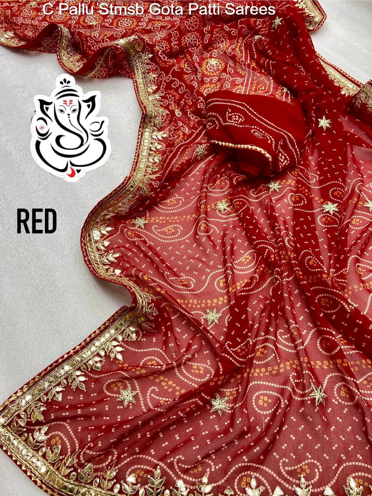 C Pallu Stmsb Gota Patti Sarees