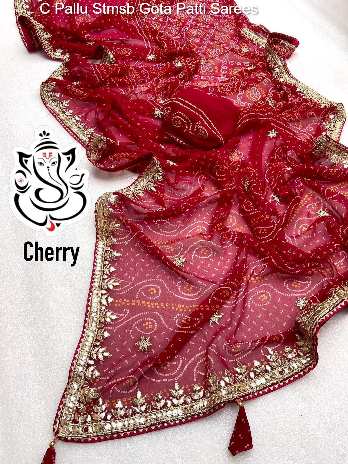 C Pallu Stmsb Gota Patti Sarees