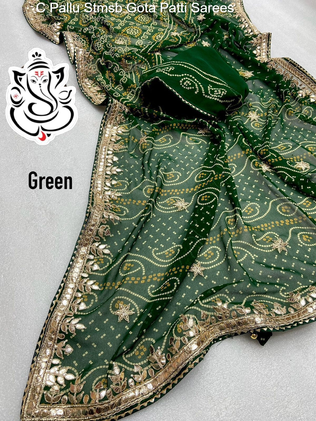 C Pallu Stmsb Gota Patti Sarees