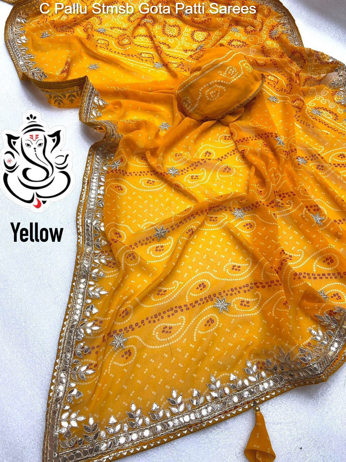 C Pallu Stmsb Gota Patti Sarees