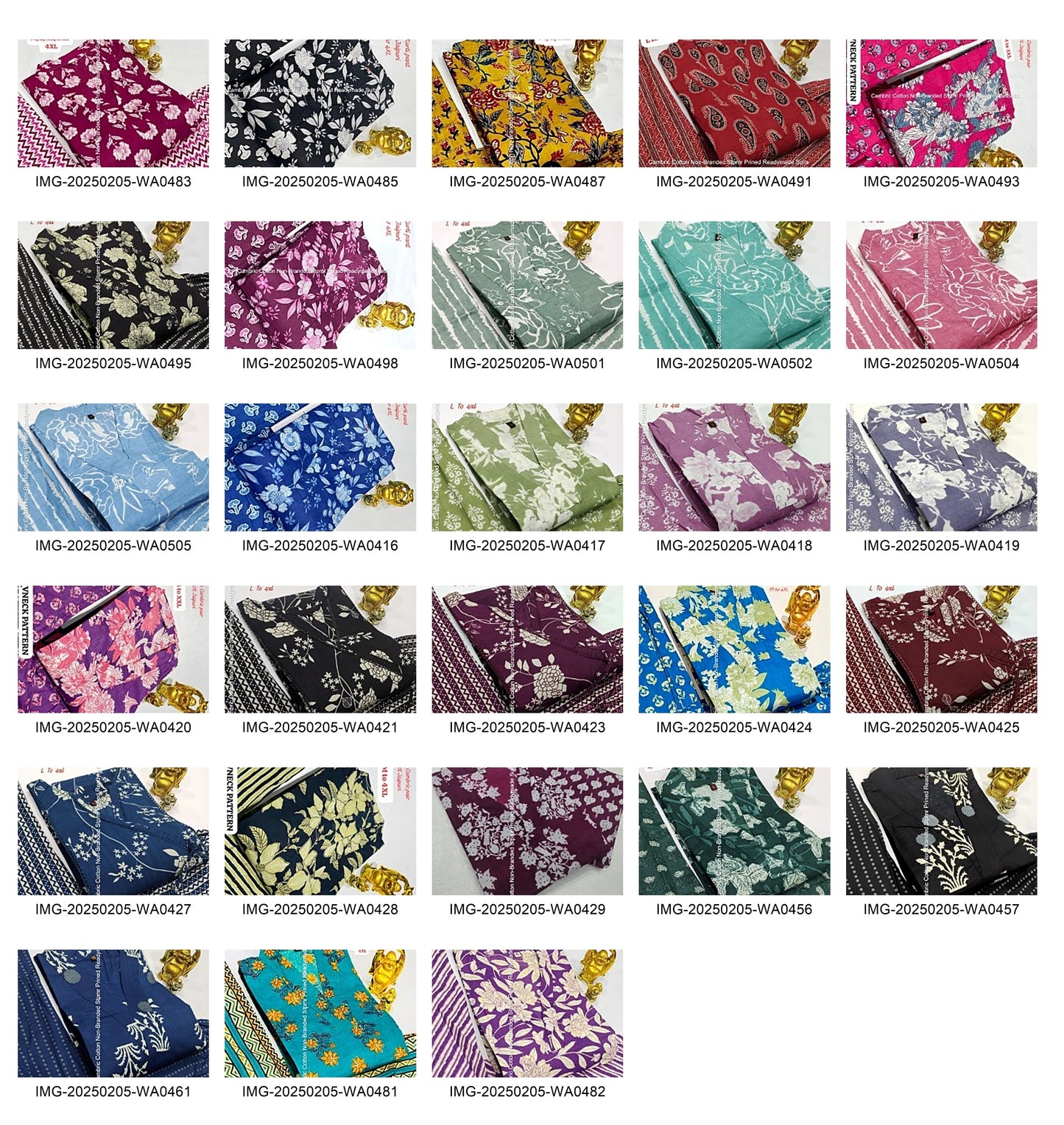 Cambric Cotton Non-Branded Stpmr Prined Readymade Suits