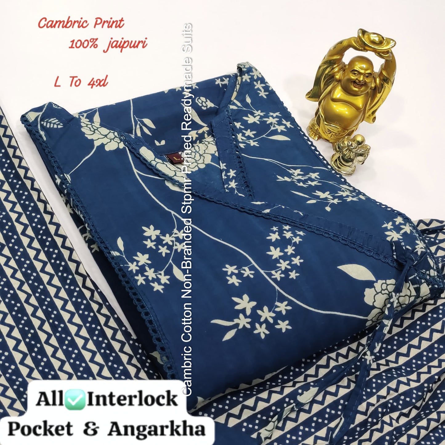 Cambric Cotton Non-Branded Stpmr Prined Readymade Suits