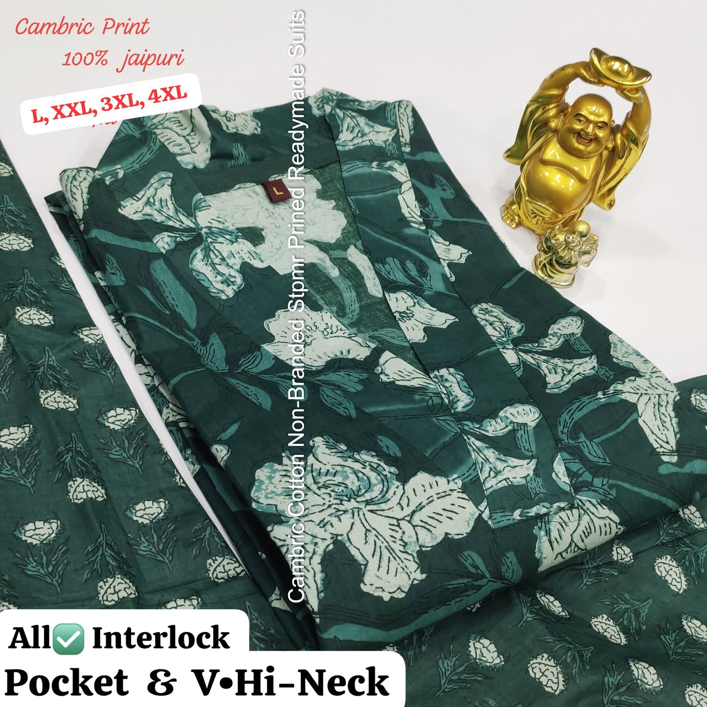 Cambric Cotton Non-Branded Stpmr Prined Readymade Suits