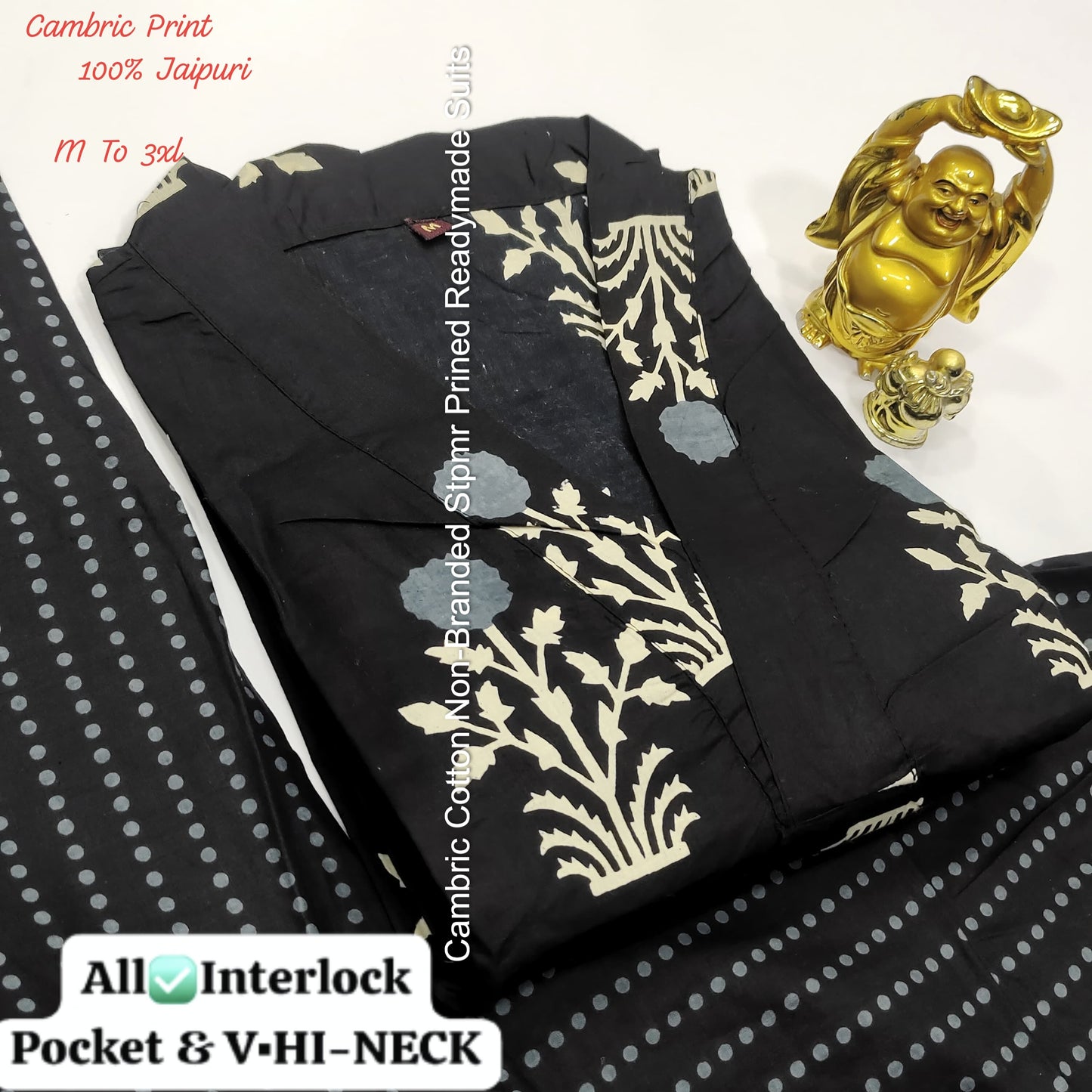 Cambric Cotton Non-Branded Stpmr Prined Readymade Suits