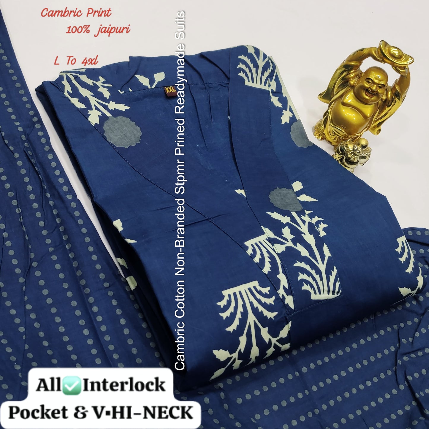 Cambric Cotton Non-Branded Stpmr Prined Readymade Suits