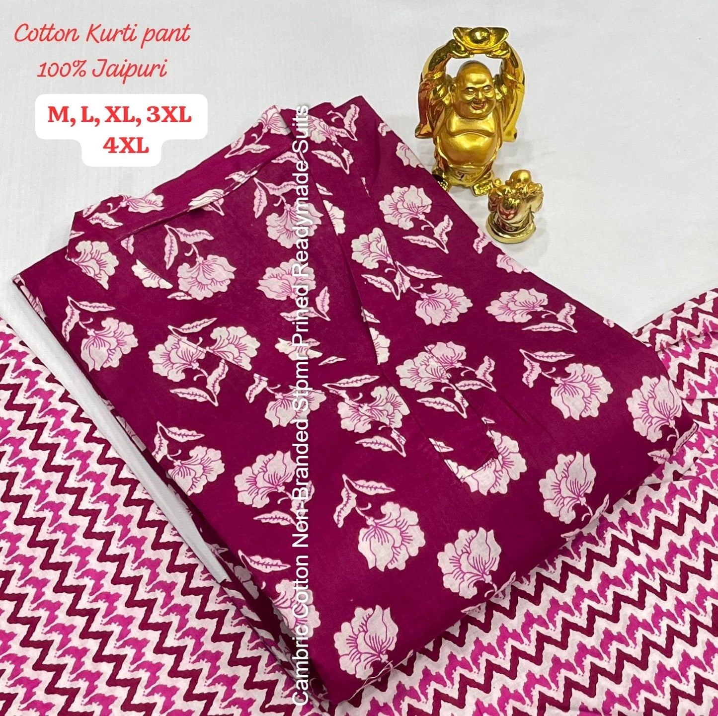 Cambric Cotton Non-Branded Stpmr Prined Readymade Suits