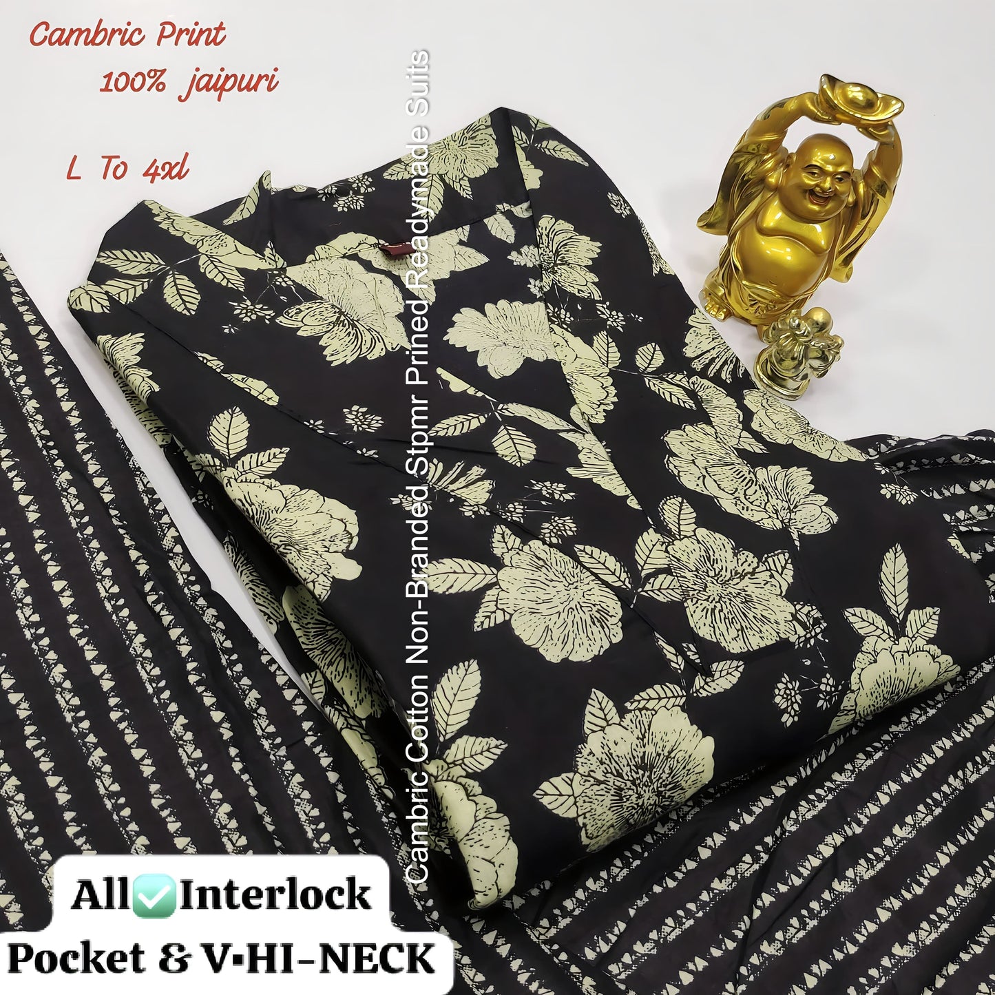 Cambric Cotton Non-Branded Stpmr Prined Readymade Suits