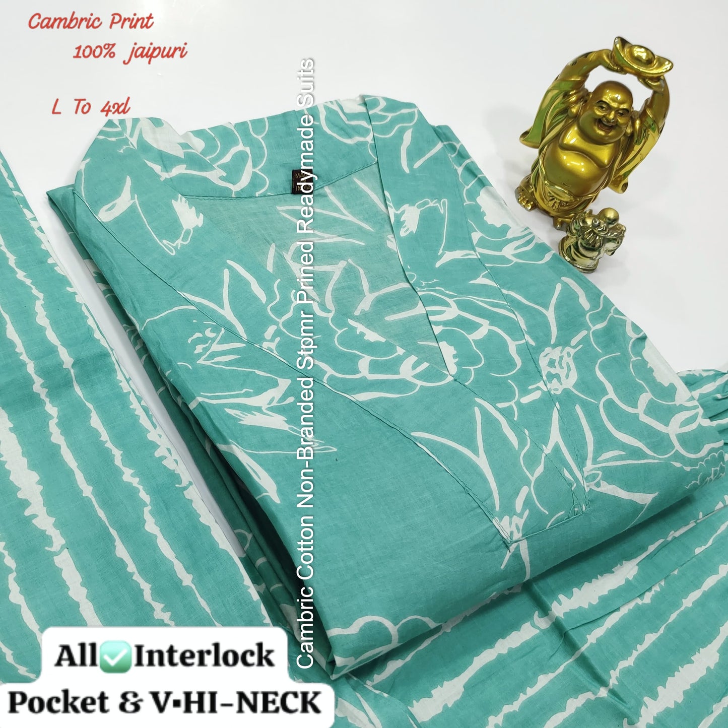 Cambric Cotton Non-Branded Stpmr Prined Readymade Suits